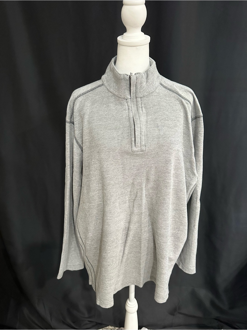 Kirkland Signature Light Gray Half-Zip Sweater